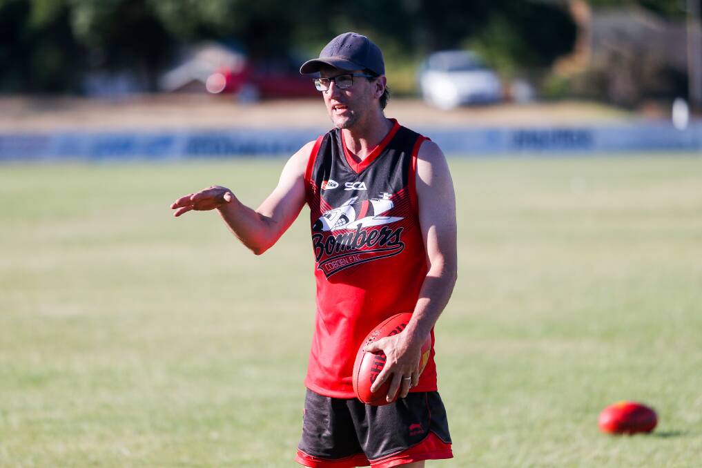 LISTENING AND LEARNING: Cobden coach Adam Courtney is keen to hear from ex-AFL coach Brendan McCartney. Picture: Morgan Hancock