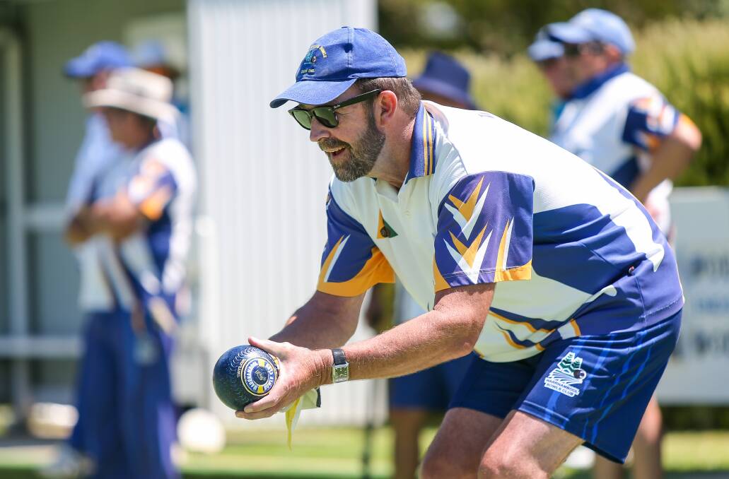 ON THE HUNT: Jim Guinan will be part of the Warrnambool Blue team that will be aiming to upset City Memorial Red today in Western District Bowls Division action. Picture: Christine Ansorge