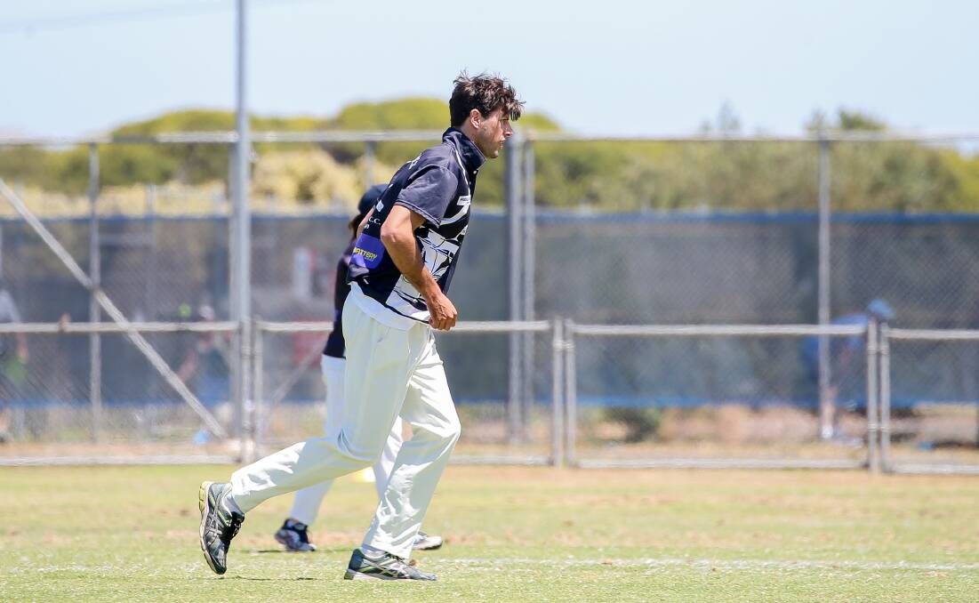 DOUBLING UP: Port Fairy footballer Sandy Robinson in action for the town's cricket team on Saturday.  Picture: Christine Ansorge