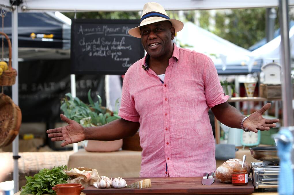 COMING TO TOWN: Celebrity chef Ainsley Harriott is filming scenes for his new SBS television show My Market Menu at The Fresh Market in Warrnambool on Sunday. 