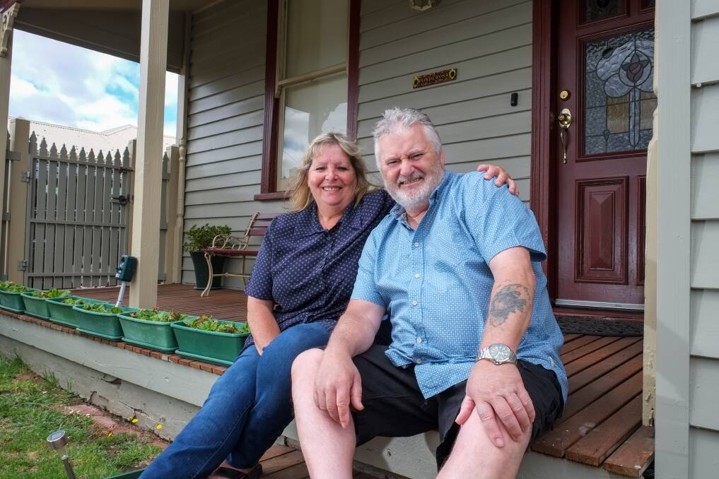 Happily Settled: Raelene and Dirk Peeman are happy to be closer to family after moving from busy Wantirna to a quiet life in Cobden. Picture: Rob Gunstone