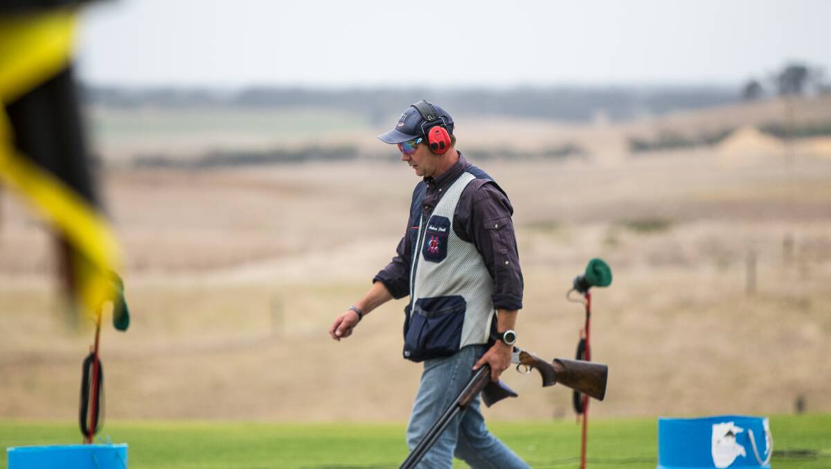 Return: Warrnambool Clay Target Club's range is back open under strict restrictions. Here's Andrew Fiek at the range in 2019.