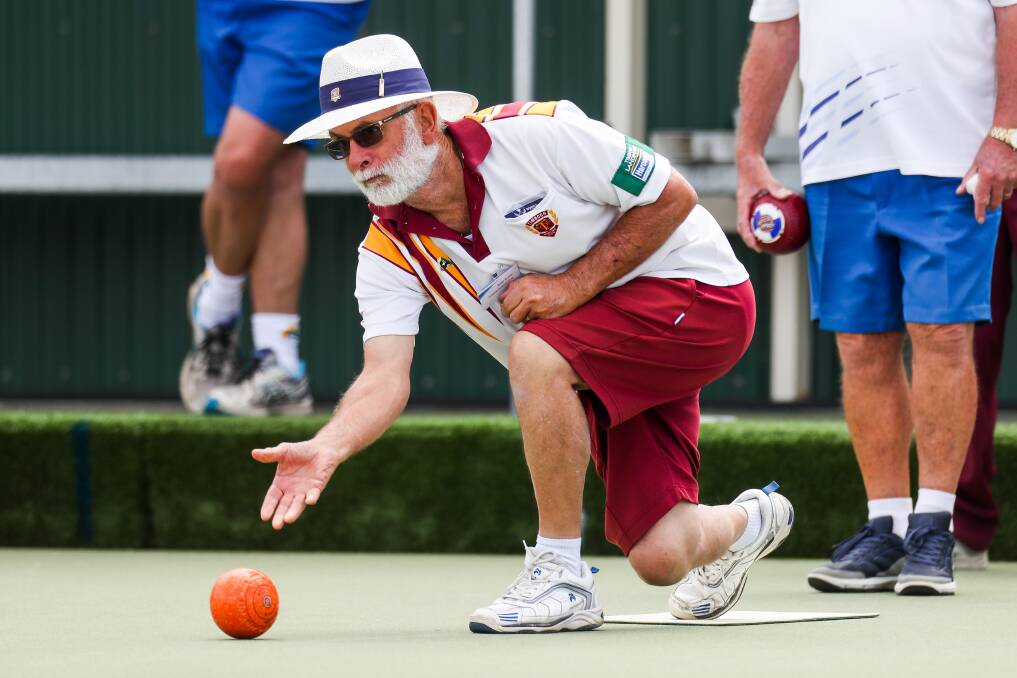 Timboon's Barry Bowen bowls the ball. Picture: Morgan Hancock