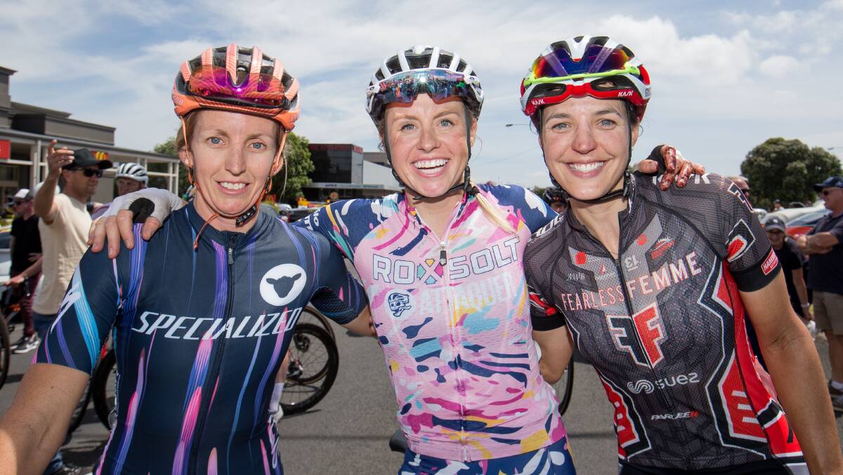 BACK AGAIN: Taryn Heather (left) - pictured with Peta Mullens and Rebecca Wiasak after last year's race - is a chance to go one better in 2020. 