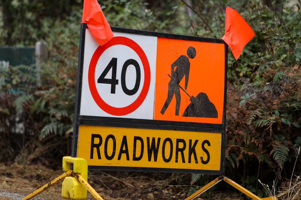 Quality drops: Road works sign. Picture: Morgan Hancock