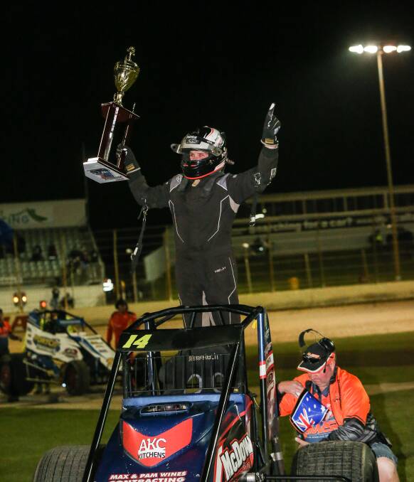 NUMBER ONE: Mailors Flat driver Alex Ross won the Australian wingless sprint title in February.  Picture: Christine Ansorge