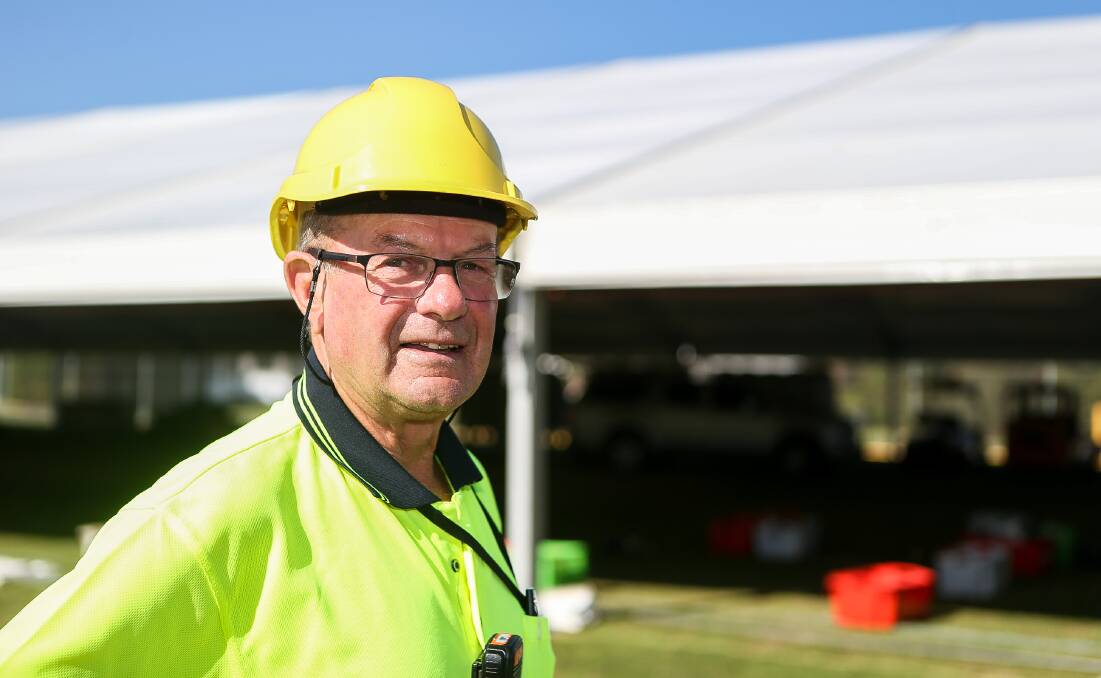 EXCITED: Port Fairy Folk Festival president John Young is pleased with the progress at the event arena. Picture: Anthony Brady