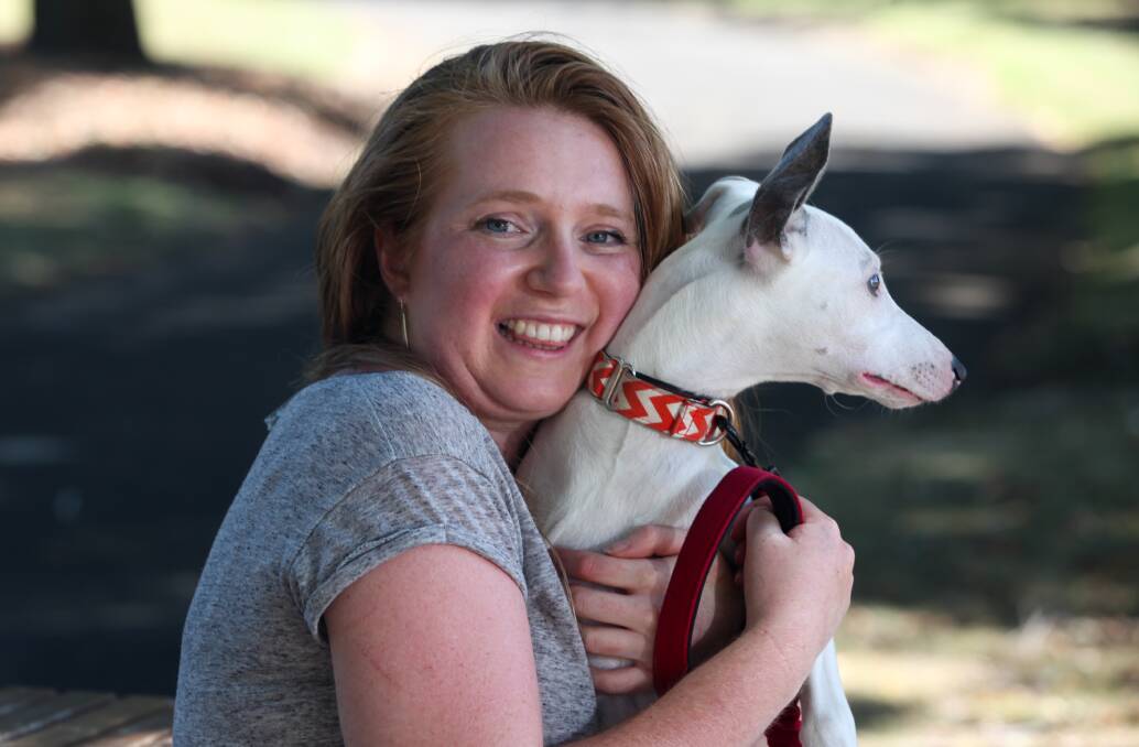 ROAD TO RECOVERY: Jasmine West, 27, suffered a stroke two years ago. She is slowly regaining her independence, thanks in part to her dog Penny. Picture: Rob Gunstone