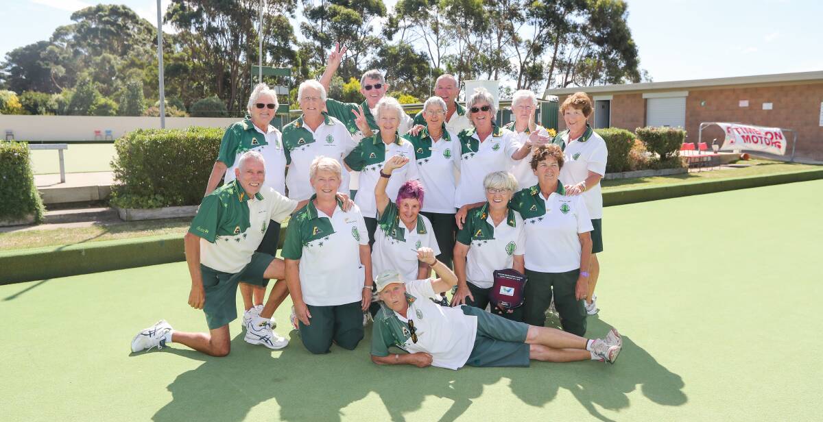 TOO GOOD: City Memorial Gold players were rapt to win the Western District Bowls Division top-grade Tuesday pennant grand final. Picture: Morgan Hancock