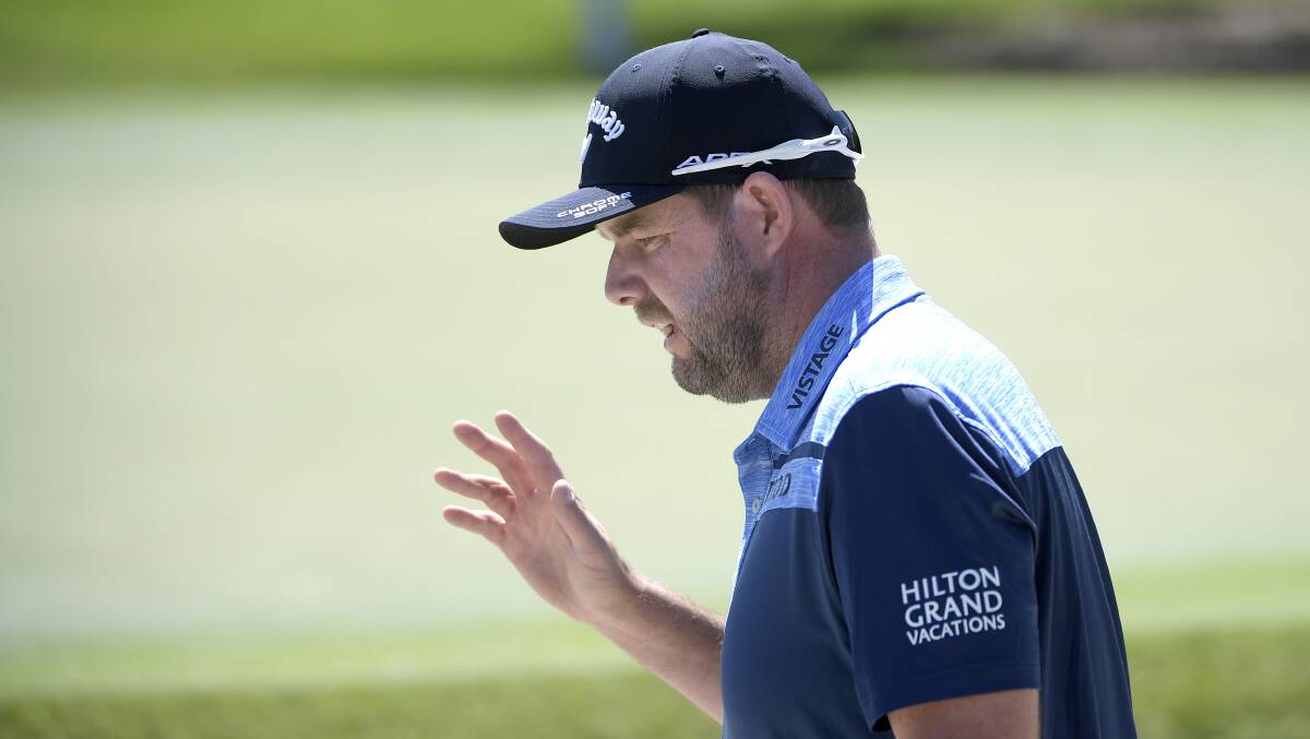FIGHTBACK: Marc Leishman rebounded from an early hiccup on the front nine to sit even and tied for 49th after the first round on Friday. Picture: AP Photo/Phelan M. Ebenhack