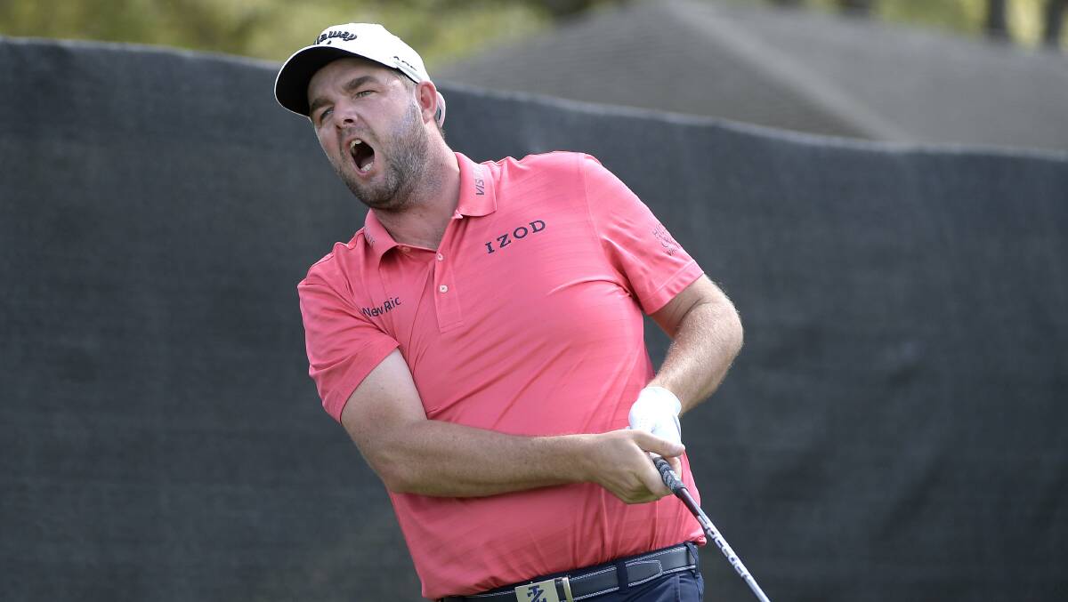 NO!: Marc Leishman reacts to his tee shot on the fourth hole during the third round of the Arnold Palmer Invitational PGA golf tournament in Florida. Picture: AP Photo/Phelan M. Ebenhack