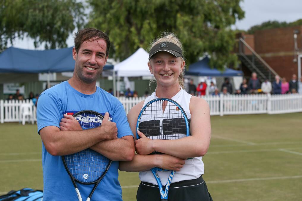 Winners: Warrnambool's Matt Moloney and Hawkesdale's Eloise Swarbrick won the mixed doubles at the Warrnambool Lawn Tennis Club Labour Day tournament. Picture: Anthony Brady