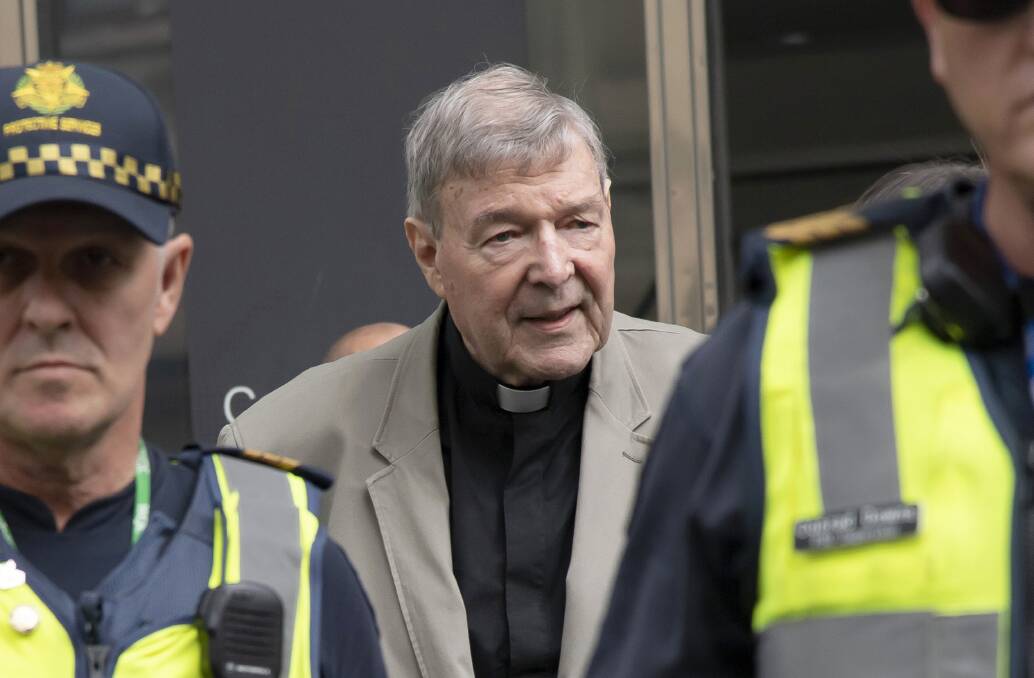 Sentencing: Cardinal George Pell previously arrives at the Melbourne County Court. He will be sentenced today.