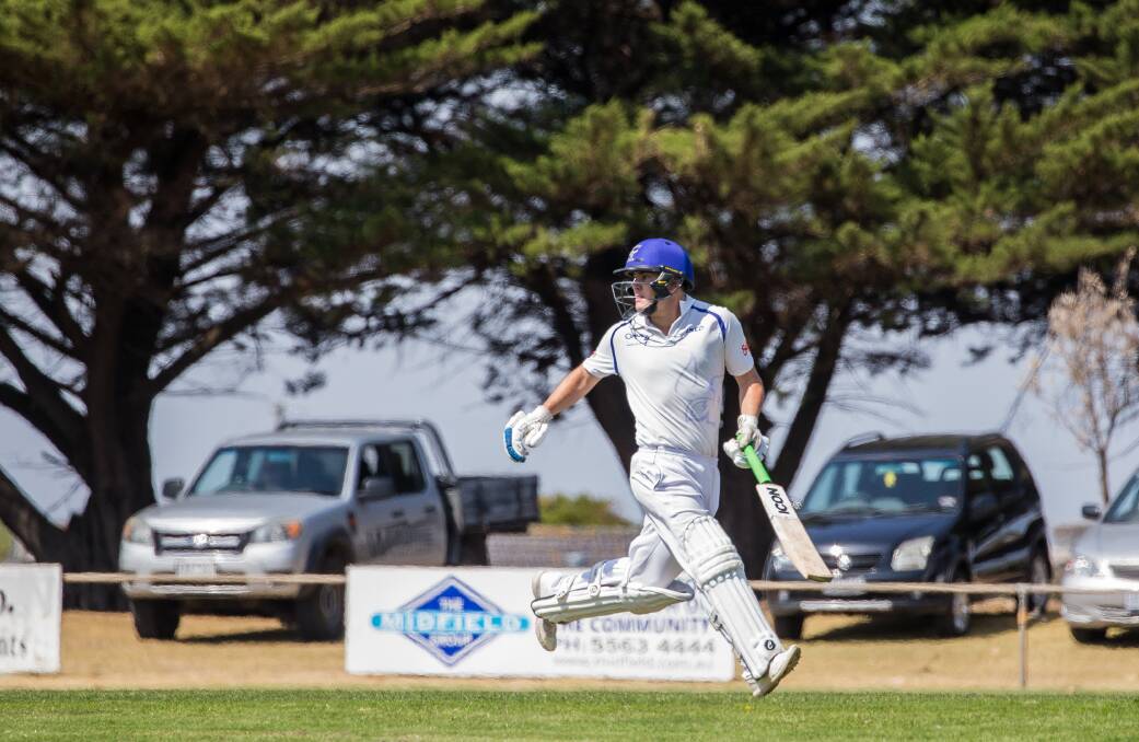 TOP SCORER: Brierly-Christ Church's Nathan Murphy takes a run against Woodford in their semi-final clash. Picture: Christine Ansorge