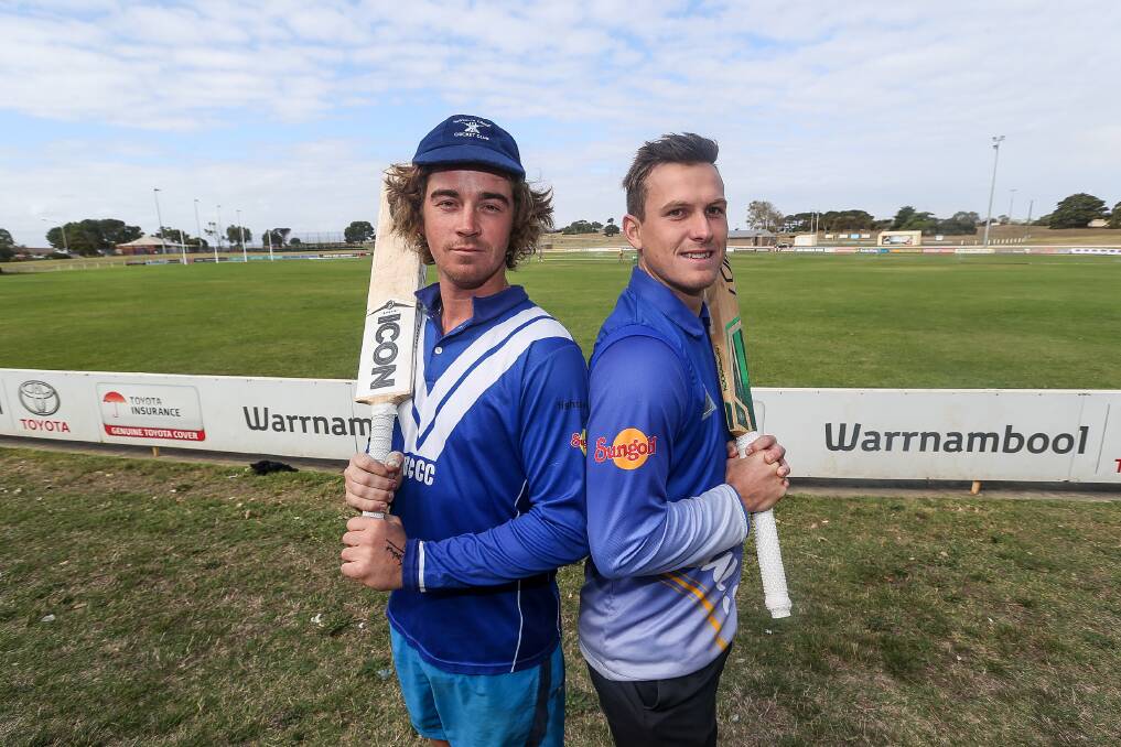 BRING IT ON: Russells Creek captain Cam Williams and Brierly-Christ Church skipper Mark Murphy are ready for the WDCA grand final. Picture: Anthony Brady