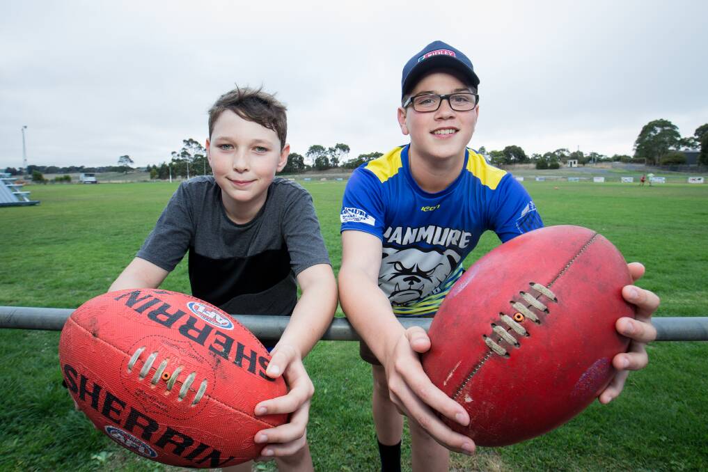 Keen as play: Panmure's Nyk Kavanagh, 9, and Archie Lenehan, 14, are hoping that more players join their junior teams. Pictures: Christine Ansorge