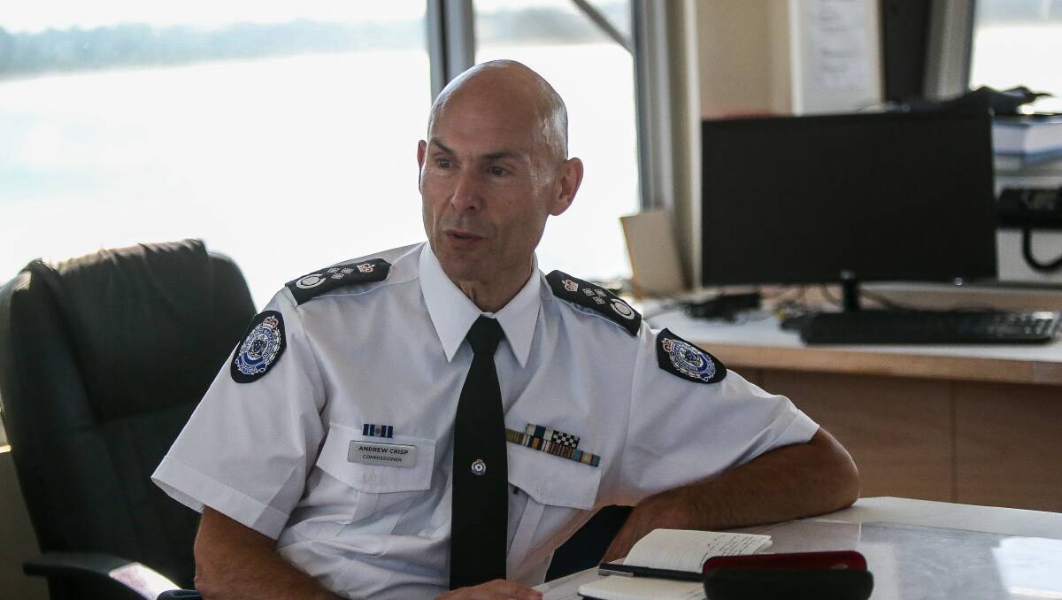 Emergency Management commissioner Andrew Crisp during his visit to Warrnambool. Picture: Anthony Brady