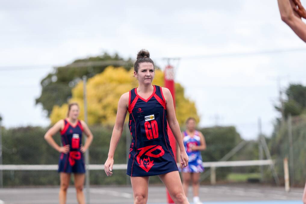 Digging deep: Raina Hunt was best on for the Timboon Demons in their impressive 51-43 over reigning premiers and previously undefeated Nirranda, which ended the Leah Sinnott-coached team's three-game losing streak. 