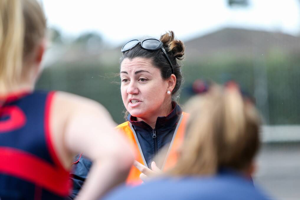 CONFIDENCE BOOSTER: Timboon Demons coach Leah Sinnott led her side to a 52-48 win over Old Collegians on Saturday. 