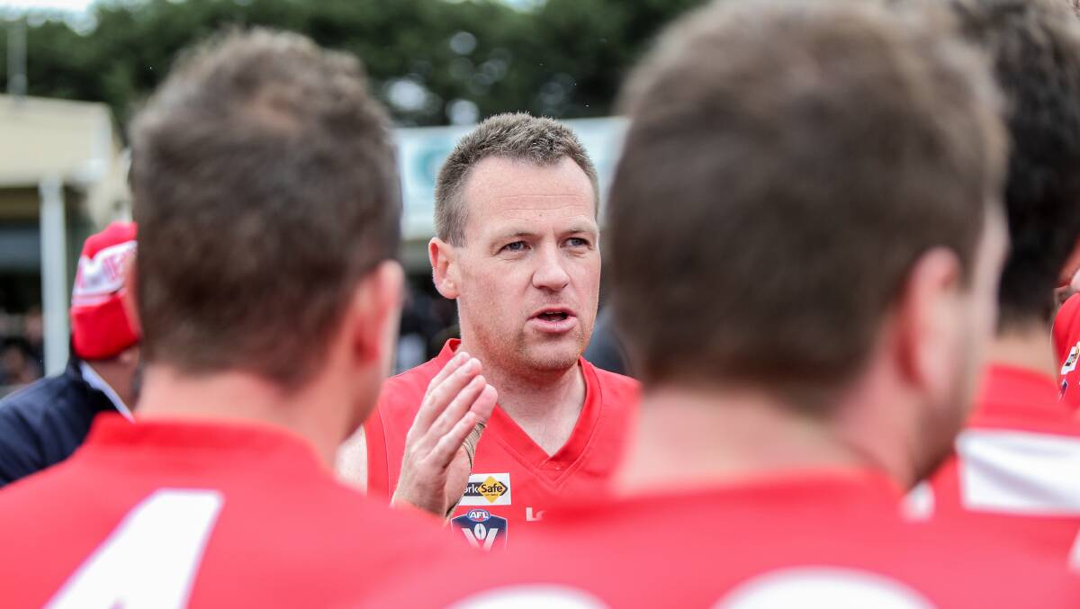 Back on field: Dennington playing coach Mick Phillips returns from a long-term knee injury this week. The Dogs play East Warrnambool on Saturday.