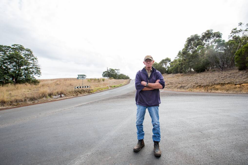 FED UP: Pat Bourchier wants towns in his roads upgraded to make them safer. Picture: Christine Ansorge
