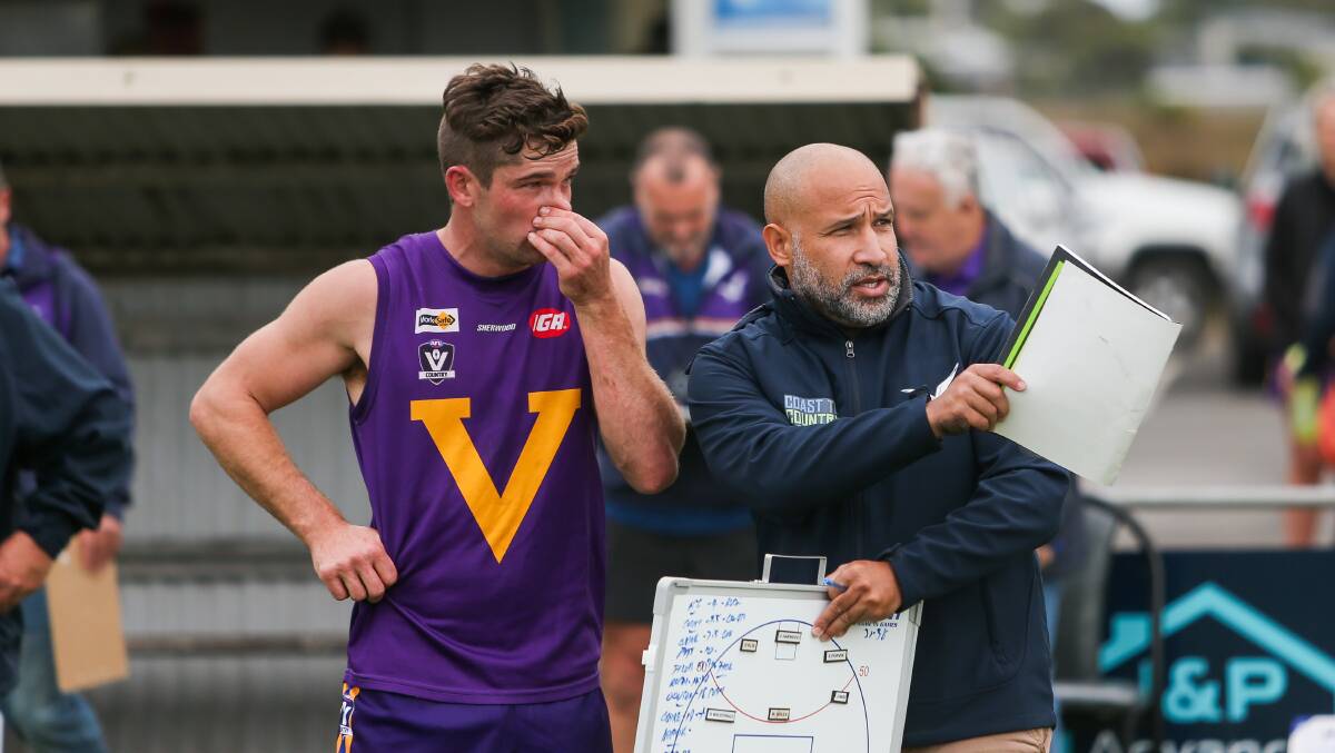 CLOSE ADVICE: Former Port Fairy playing-coach Daniel Nicholson will be a good sounding board for Imbi when he takes over in 2020. Picture: Morgan Hancock