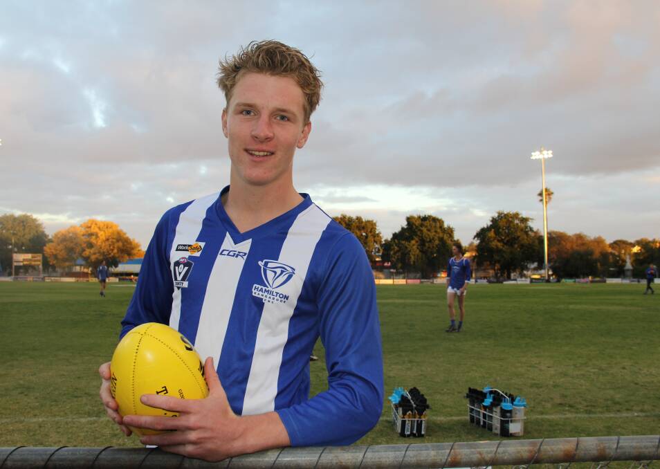 Back in action: Hamilton Kangaroos footballer Rory Gill will face South Warrnambool on Saturday. Picture: Gus McCubbing