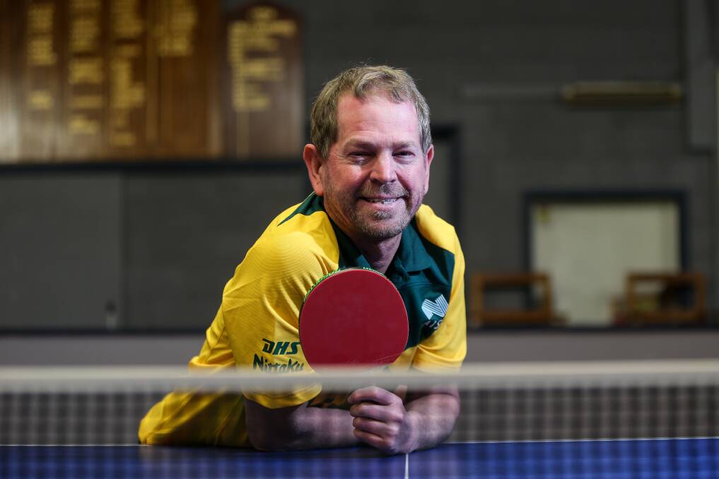 LIFELONG PASSION: Warrnambool's Simon Johnson has played table tennis "since he could see over the table". Picture: Anthony Brady