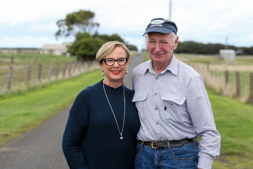 Killarney potato farmer Paul Gleeson will be part of the Koroit Irish Festival's Year of the Spud celebrations. He is pictured with his wife Heather in Survey Lane. Picture: Anthony Brady