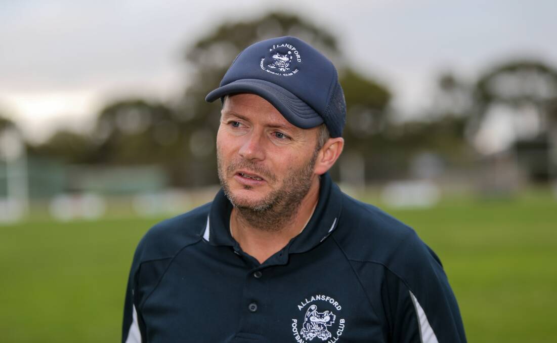 Ben is back: Allansford coach Ben Price will coach his team from the sidelines on Saturday. He had been suspended from attending matches. Picture: Anthony Brady