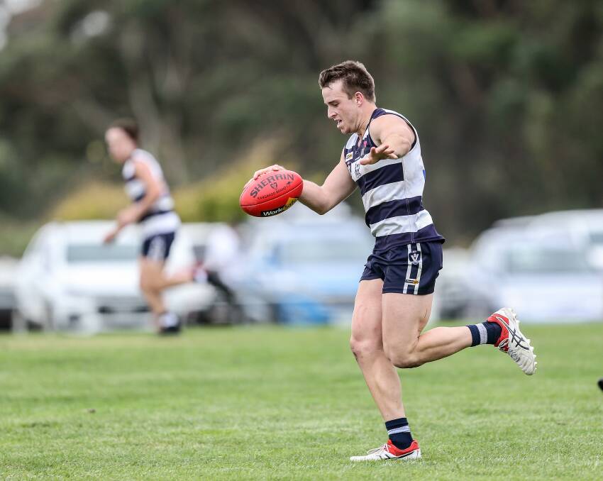 Up for it: Allansford's Justin Fedley says his side's midfield will face a strong contest against Russells Creek in the form of Andy McMeel, Caleb Templeton and Ryan McElgunn. Picture: Christine Ansorge
