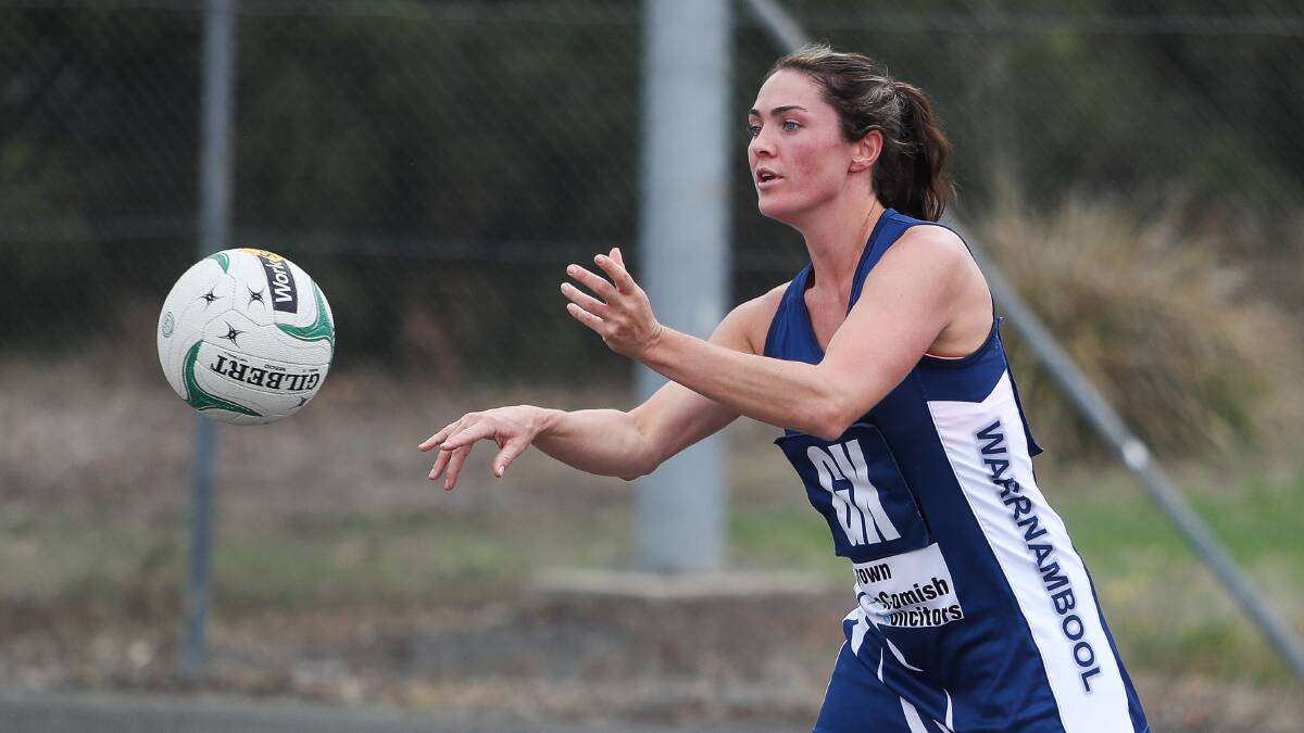 STRONG FORM: Warrnambool's Emma Cust was named in her side's best in the four-goal defeat to ladder-leaders Cobden on Saturday. Picture: Morgan Hancock