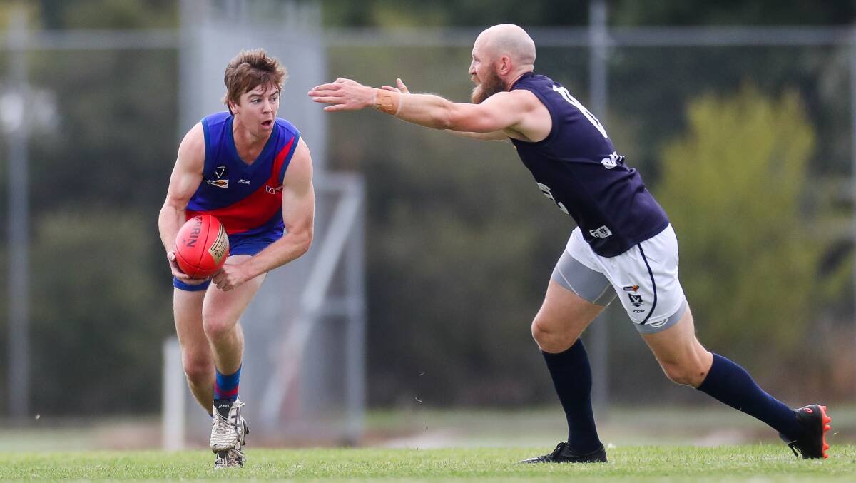 GAME-CHANGER: Terang Mortlake's Joseph Arundell is enjoying his new role in the Bloods' defensive 50. Picture: Morgan Hancock