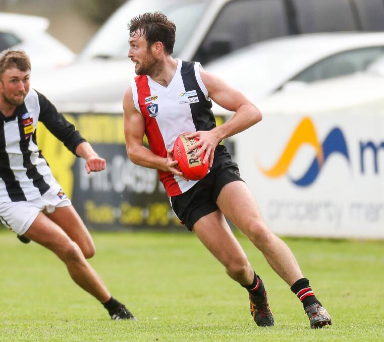 SETTLING IN: Koroit's Sam Dobson hit the scoreboard twice in his second game after three years away from the club. He was also named in the best. Picture: Morgan Hancock