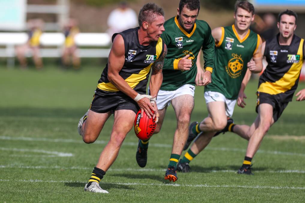 Positive signs: Merrivale coach Jason Rowan looks up-field. He said his side would take  some confidence from its loss to Old Collegians on Good Friday. Picture: Rob Gunstone