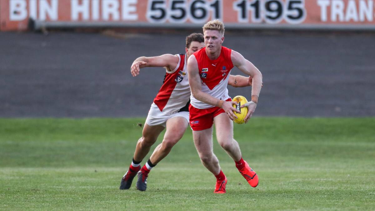 LEADER: Defender Harry Lee is one of South Warrnambool's experienced performers in its back line. Picture: Rob Gunstone