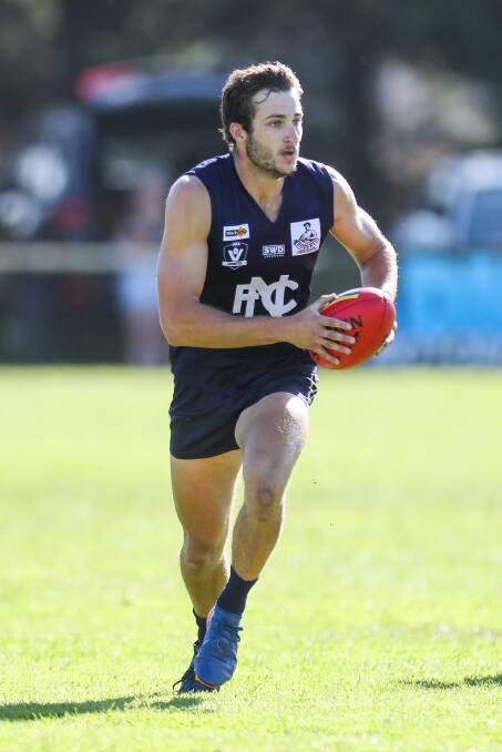 ALTERNATE ROLE: Nirranda's Will Paulin was thrown into the ruck by Blues co-coaches Shane Threlfall and Shane Quick. He would go on to finish best on ground. Picture: Morgan Hancock