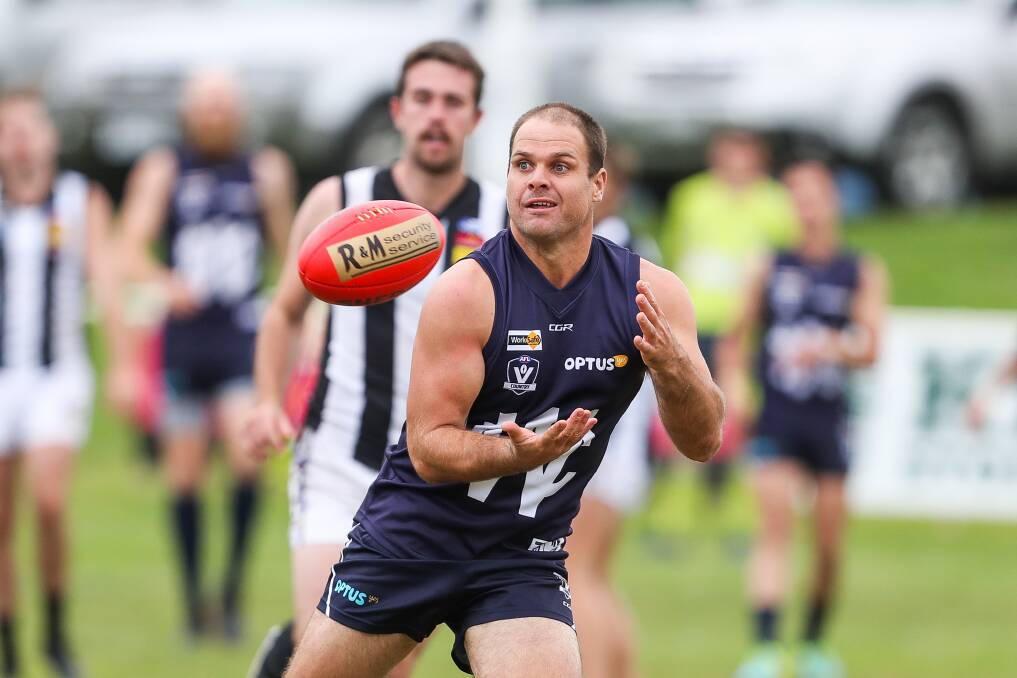 Ballarat bound: Warrnambool's Darren Ewing, who has booted 22 goals in three games, is a new face in the Hampden league's interleague squad. Picture: Morgan Hancock