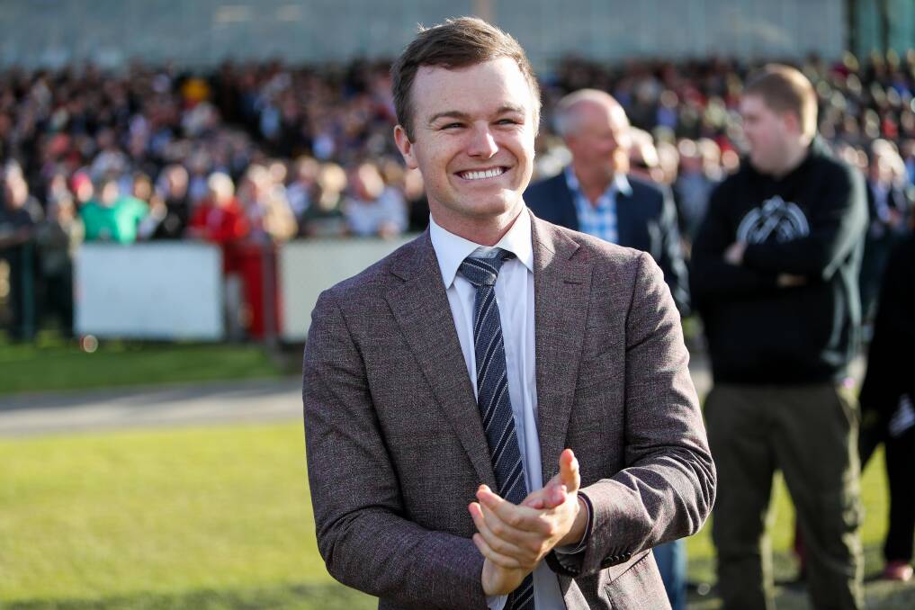 All smiles: Co-trainer Ben Hayes after Furrion won the Warrnambool Cup. Picture: Morgan Hancock