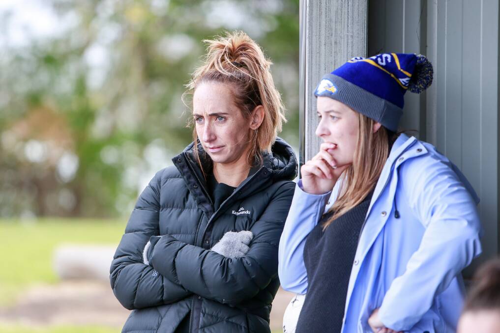 Soaring: North Warrnambool Eagles coach Jaime Barr (left) said she was looking forward testing her side out against the Hampden league's reigning premiers Koroit in round six. Picture: Anthony Brady