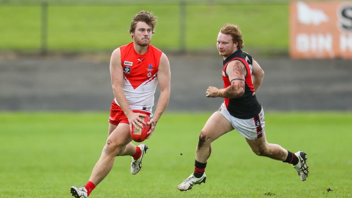 SORE: South Warrnambool's Liam Youl will have x-rays on a facial injury before deciding his availability for Saturday's interleague showdown. Picture: Morgan Hancock