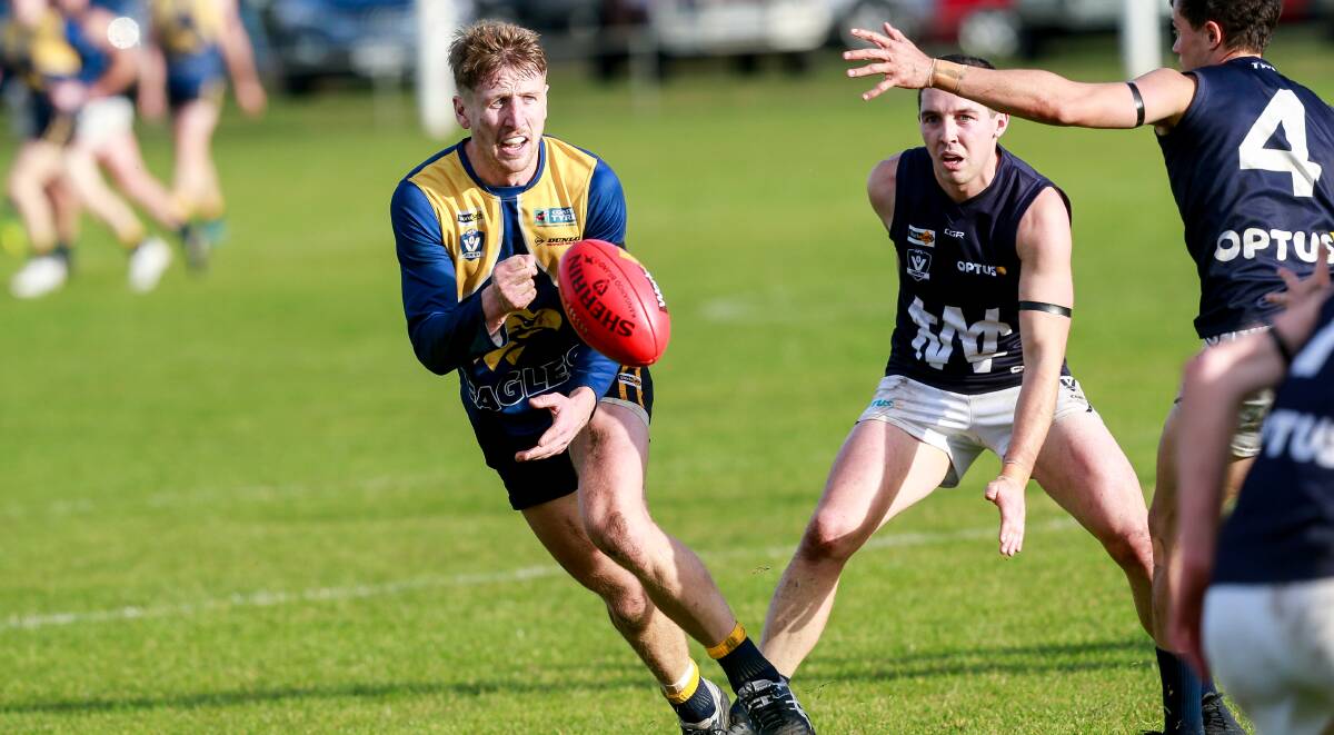 RELIABLE: North Warrnambool Eagles defender Darcy Keast was part of their strong back six against Warrnambool. Picture: Anthony Brady
