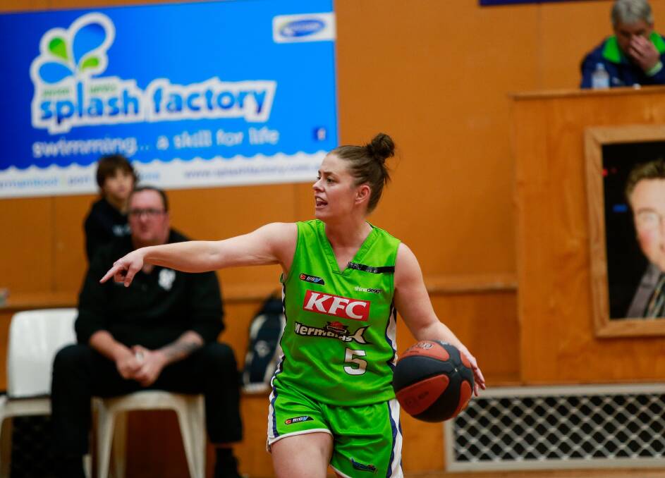 Concern: Warrnambool Mermaids' Jae Leddin may be in doubt for Saturday's game after suffering a minor calf injury at training on Thursday. Picture: Anthony Brady