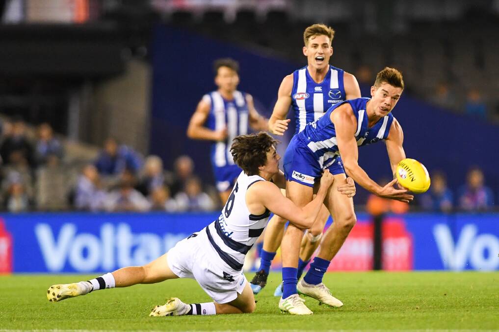 NEXT STEP: North Melbourne's Jy Simpkin is taking his game to new heights. Picture: Morgan Hancock
