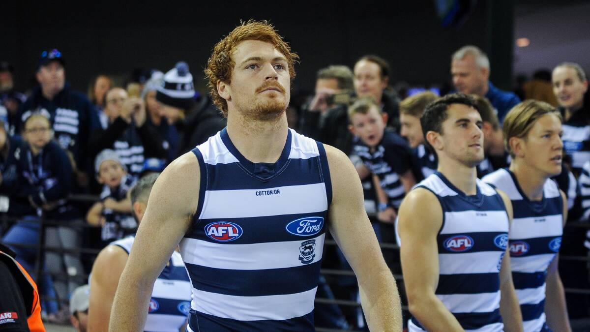 SIGNED ON: Geelong's Gary Rohan runs out to take on North Melbourne last season. Picture: Morgan Hancock