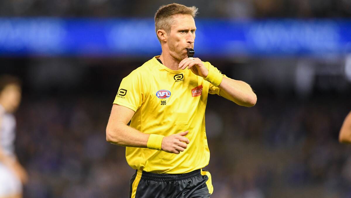 BIG TEST: Warrnambool-raised umpire Shaun Ryan is temporarily based in Sydney as the AFL navigates the COVID-19 pandemic. Picture: Morgan Hancock
