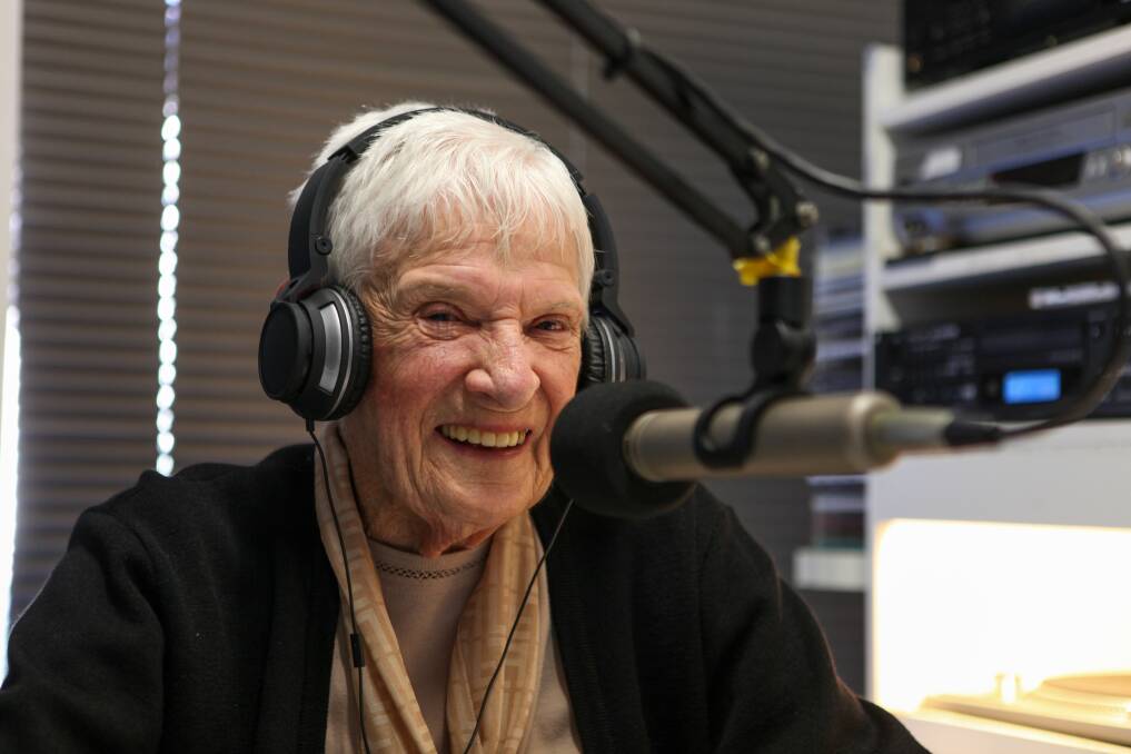 Afternoon Delight: 97 year old Mona Swinton has been volunteering with community radio station 3WAY FM since it was founded in 1984. Picture: Rob Gunstone