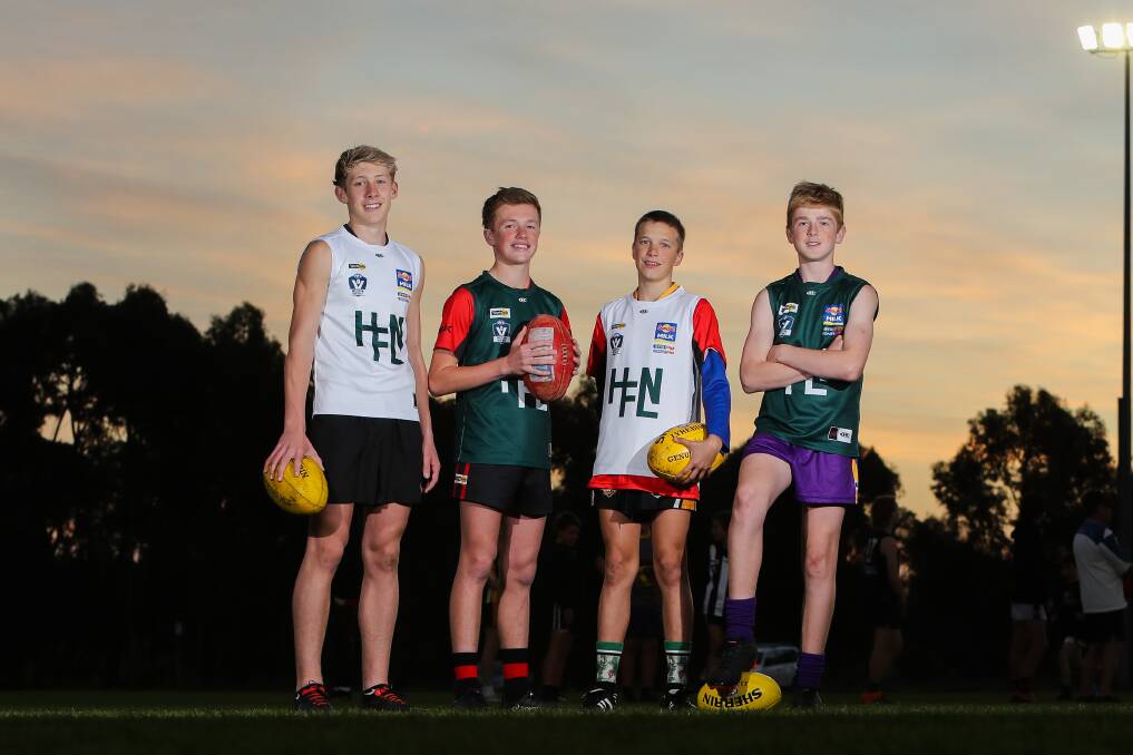 NEW ERA: Harry Keast, Henry Robertson, Luke Smith and Oscar Pollock represented Hampden at junior interleague level earlier this year. The junior structure has been debated for some time. Picture: Morgan Hancock