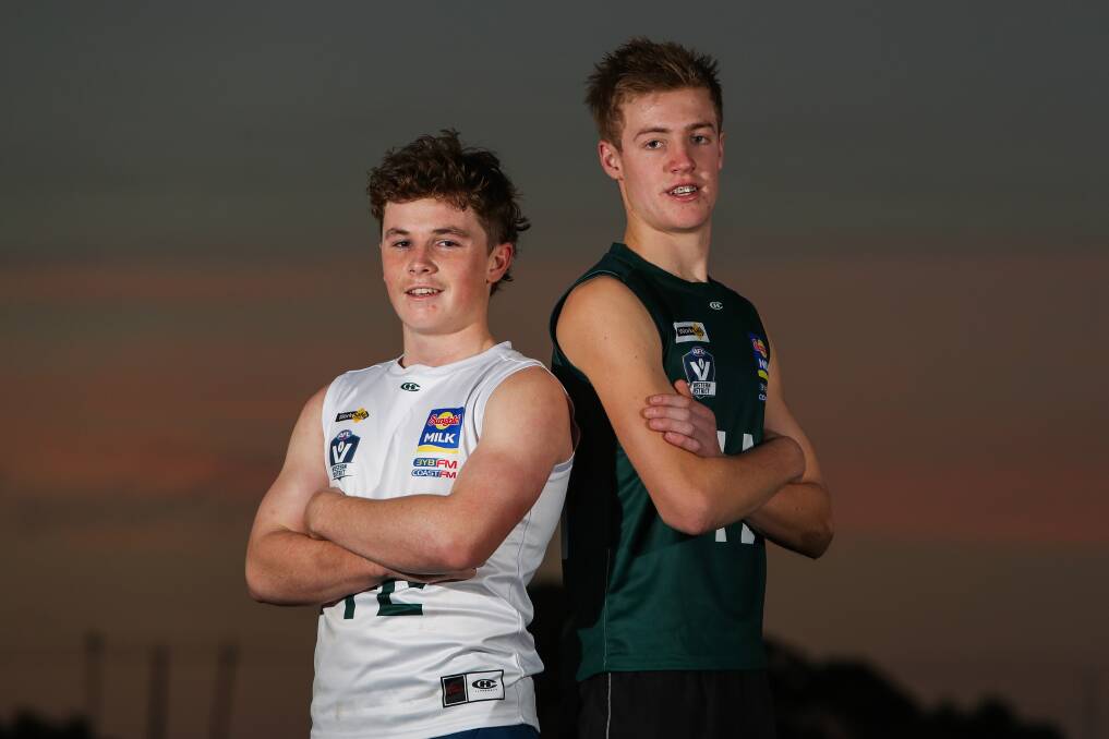 Ready to represent: Warrnambool's Sam Artz and Koroit's Mac Petersen are both under 16s captains. Picture: Morgan Hancock