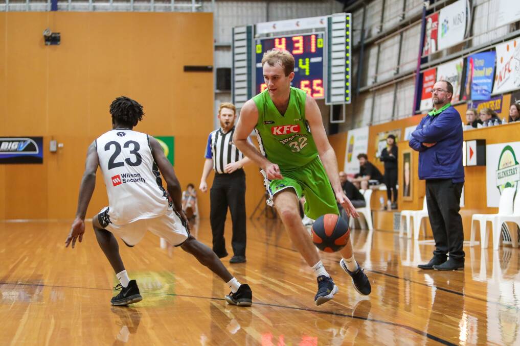 Back in action: Warrnambool Seahawks' Ollie Bidmade moves the ball forward. Picture: Morgan Hancock